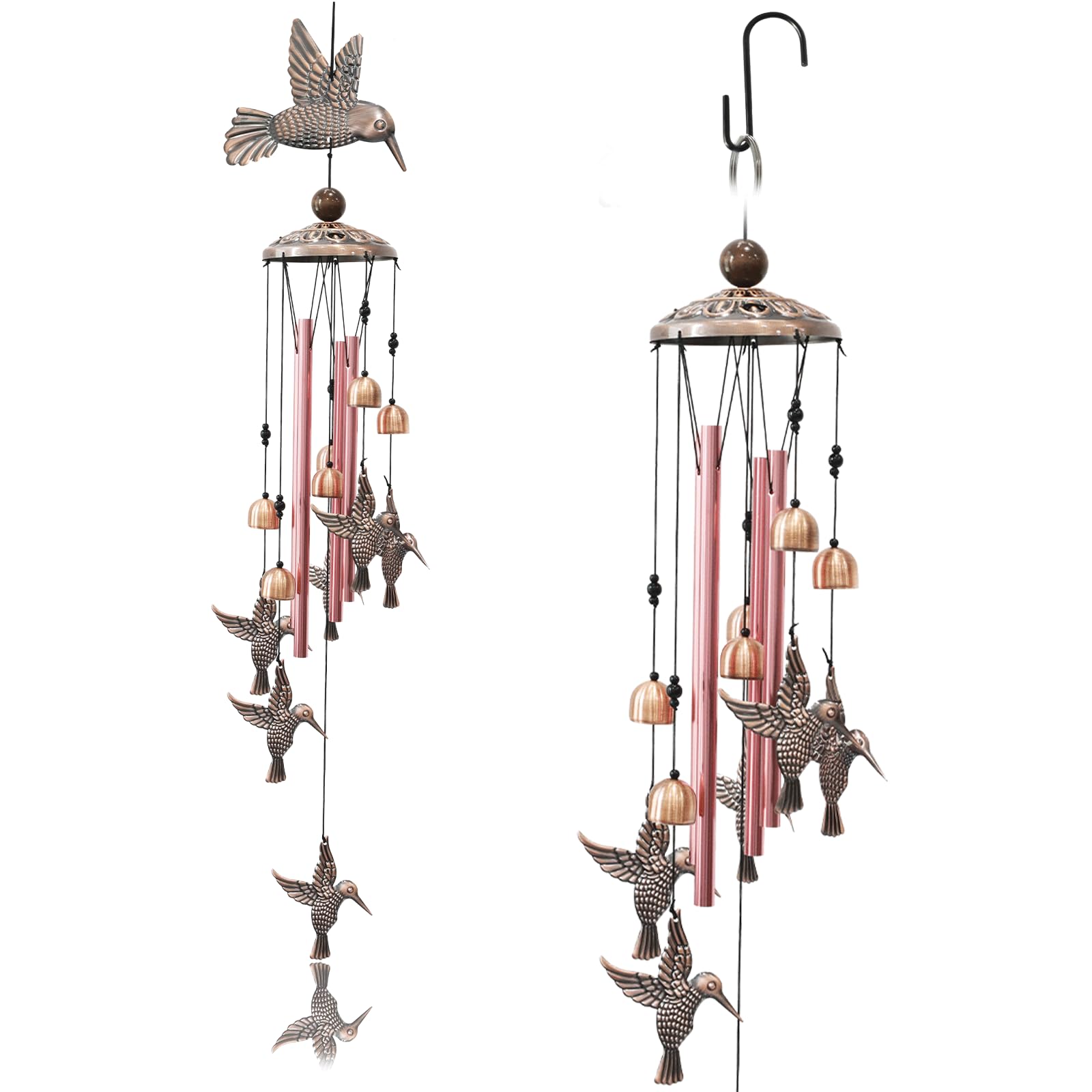 Wind Chimes, Wind Chime for Outdoor Hanging, Metal Hummingbird, Hummingbird Garden Decoration, Decorative Hummingbird, Glockenspiel Wind, Witch Bell for Yard, Balcony, Patio and Home Decoration