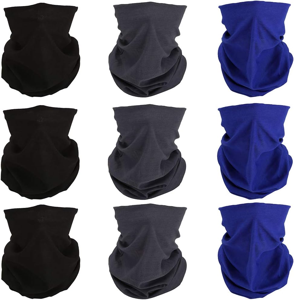 Yerwal Windproof Seamless Face Scarf Bandana for Riding Cycling Yoga Fishing Outdoor Headwear,9 pcs