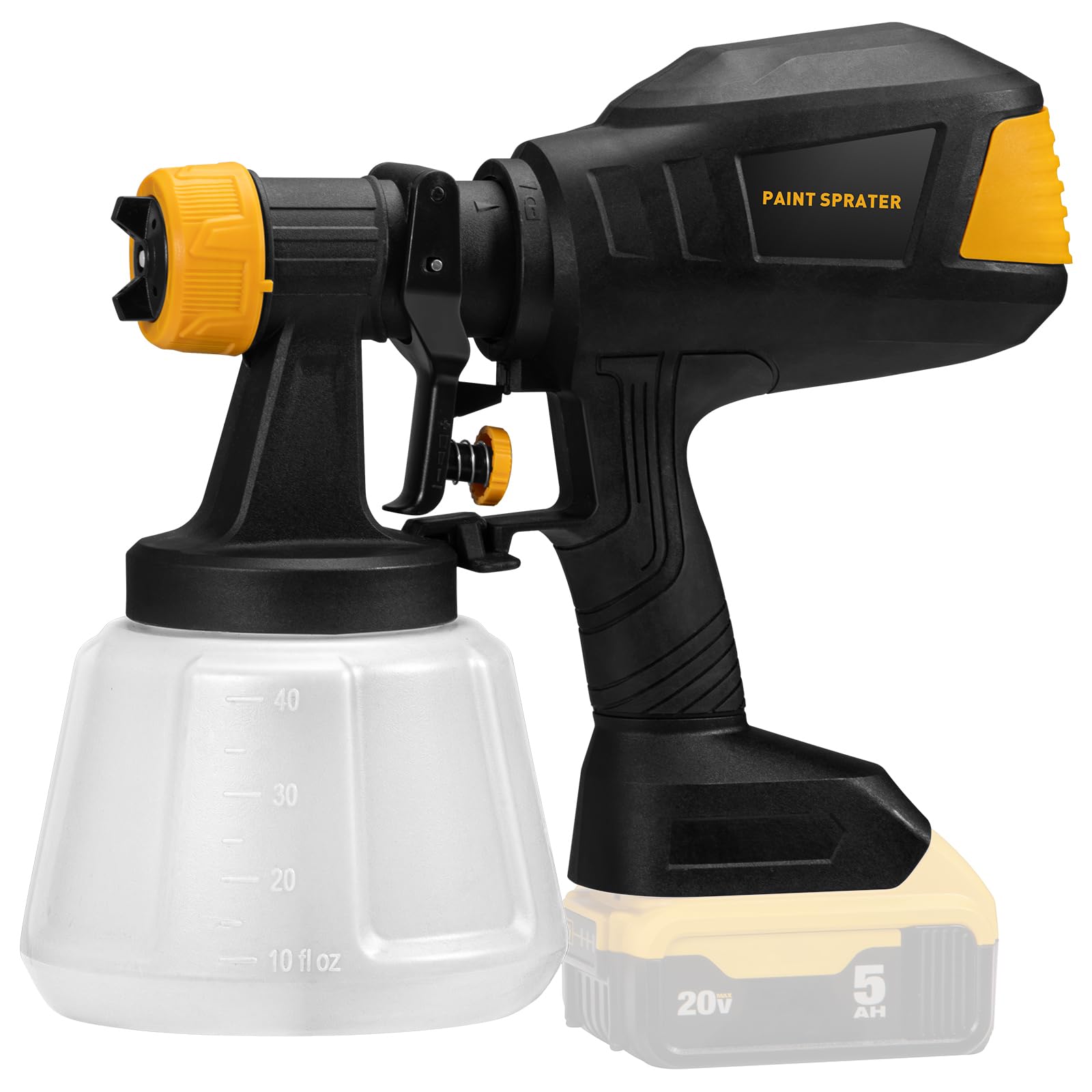 Photo 1 of (sold for parts) Brushless Cordless Paint Sprayer for Dewalt 20V Battery,4 Nozzles,150 Din/s Viscosity,1000ml/min Flow Rate & 1200ML Electric Paint Gun for Furniture, Walls (Battery Not Included)