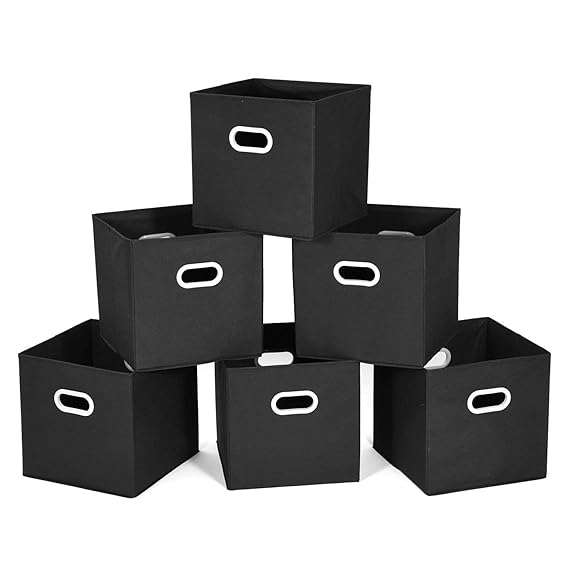 MaidMAX Aufbewahrungsboxen aus Stoff im 6er Set, Aufbewahrungskorb ohne Deckel, Ordnungssystem Stauraum Boxen, Flexible Aufbe