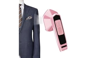 LorSou Mini Steam Iron, Portable Garment Steamer for Clothes Professional Fabric Wrinkle Remover for Home & Travel, No Ironing Board Needed - Mini Handheld Steamer Iron (Pink)