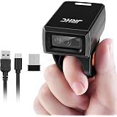 JRHC 1D 2D Finger Barcode Scanner, Mini Wearable Ring 2.4G Wireless &amp; USB Wired &amp; Bluetooth Scanner, Portable Image QR Bar Code Reader PDF417 Data Matrix Screen Scan Compatible with iPad, Phone, PC