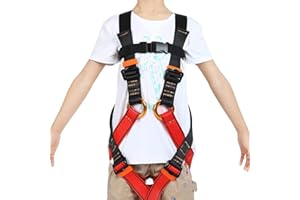 HandAcc Kids Climbing Belt, Youth Full Body Safety Belt for Outdoor Expanding Training Caving, Zipline Belt Rappelling Equip
