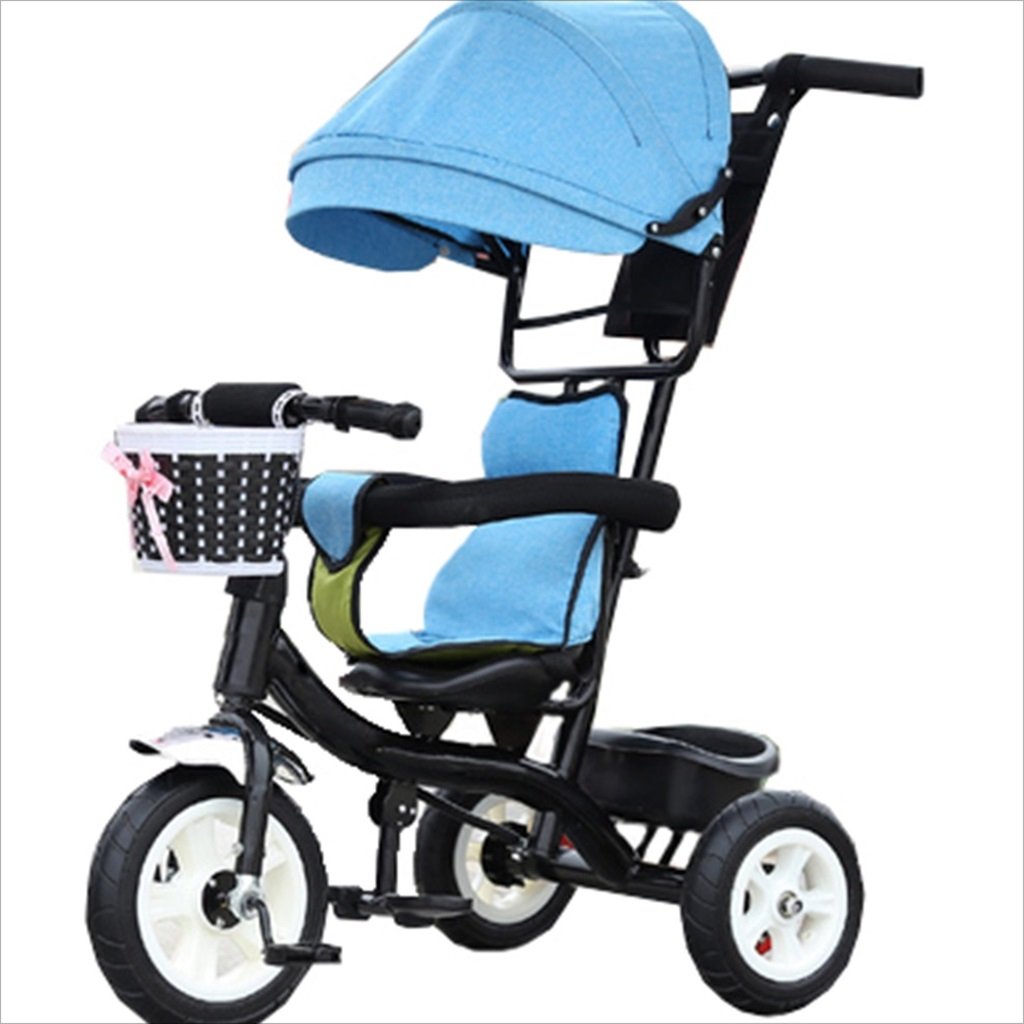 特売 子供の屋内屋外の小さな三輪車自転車の男の子の自転車6才 6歳の赤ちゃんの3つのホイールのトロリーの天井 ゴムホイール 青 黒 のための自転車の自転車 B07dvfrlgn レビューで送料無料 Celebration Fl Us