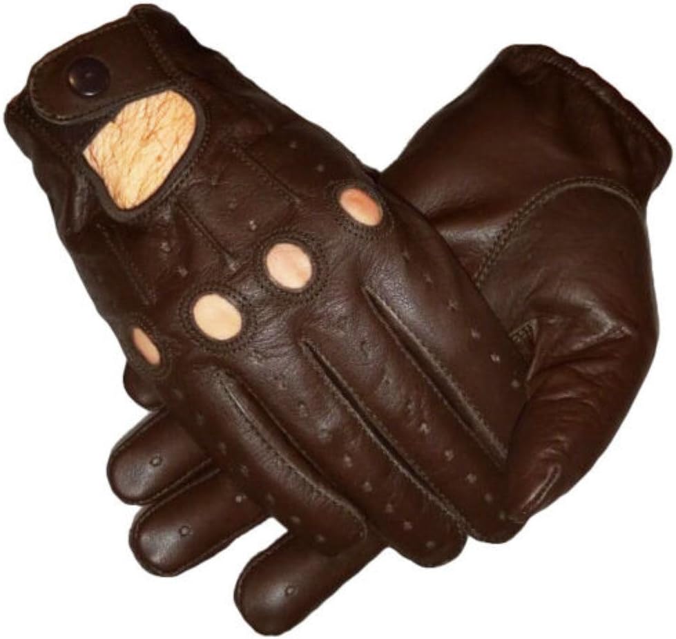 Men Unlined Leather Driving Riding Biking Trucking Fashion Chauffeur Gloves