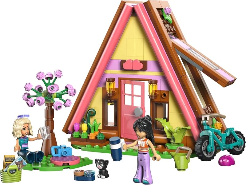 Friends Cabaña de Glamping en la Naturaleza – Casa de Juguete con 2 Mini Muñecas, Figura de Gato y Accesorios Inc. Camas y Comida – Regalo de Cumpleaños para Niñas de 6+ Años – 42682