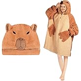 Animal Blanket Hoodie for Adults, Oversized Sweatshirt With Pockets & Sleeves, Soft Sherpa for Warmth, Ideal Gifts for Women