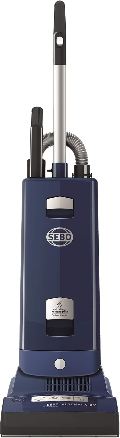 SEBO 91506GB Automatic X7 Extra ePower Upright bagged Vacuum Cleaner, 890 W, Dark Blue/Silver