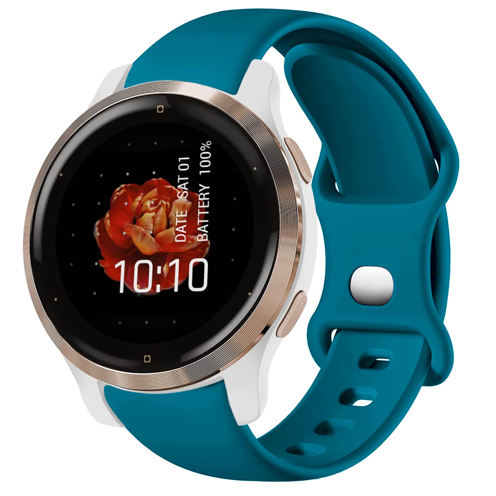 Strap for Garmin Venu 2S Silicone, 18mm Sport Watchband Replacement Strap for Venu 2S/Vivoactive 4S 40mm/Vivomove 3S/Fossil Women's Q Venture HR Gen 4/Gen 3/Withings Steel HR 36mm/Watch 1/Fit