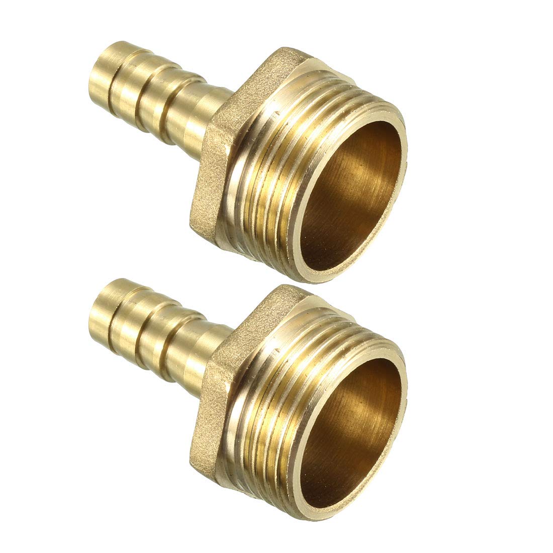 sourcing map Brass Barb Hose Fitting Connector Adapter 12mm Barbed x 3/4 BSP Male Pipe 2pcs