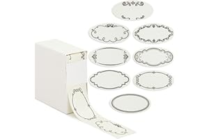 JUVALE 300 Piece Dissolvable Labels for Food Containers and Mason Jars, Stickers in 8 Designs for Labeling Kitchen and Pantry Canning Jar Labels, and Food Storage Containers (1 x 2.25 Inches)