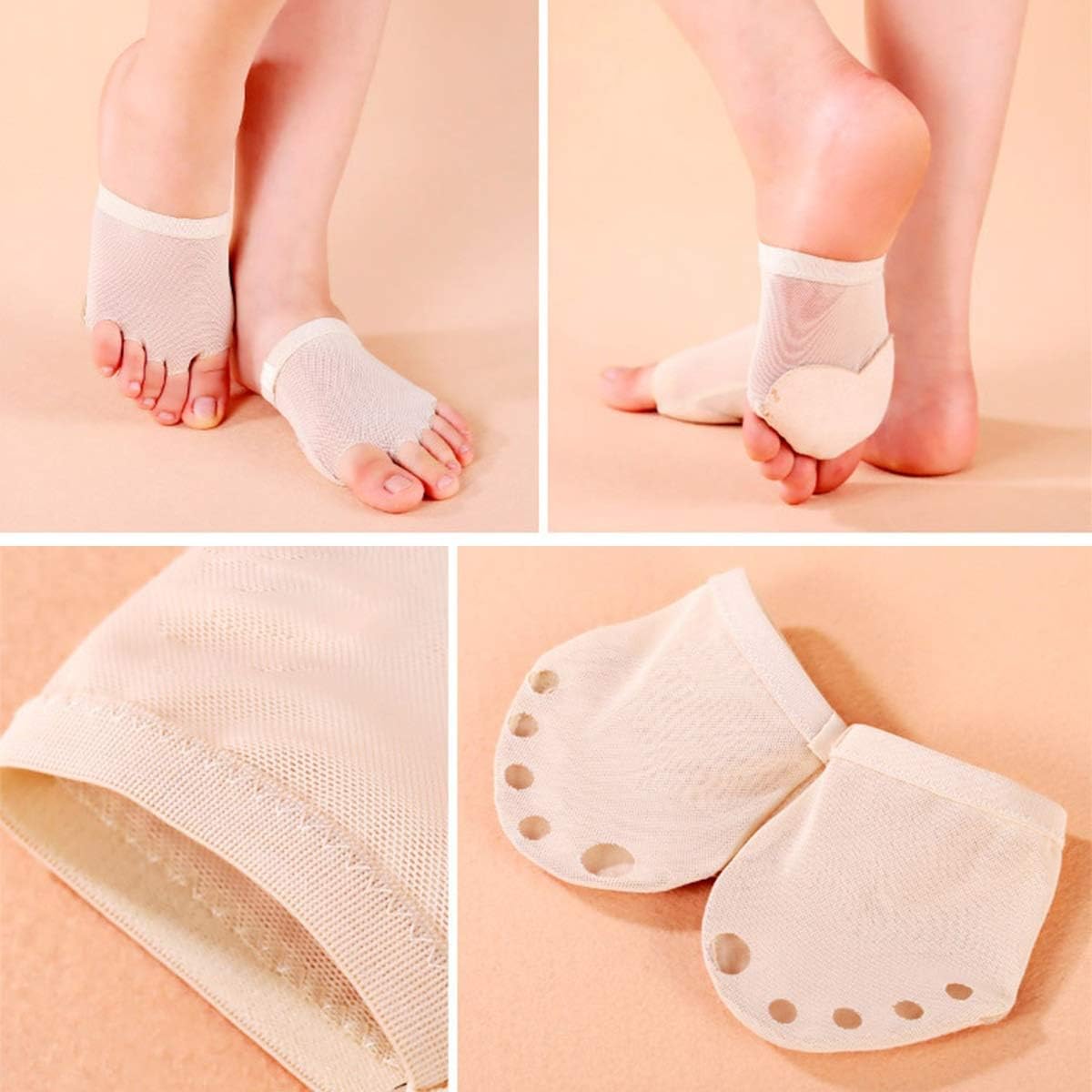 Xingny Ballet Dance Paws Cover Toe Pad Microfiber Belly Arch Support Plantar Brace Dancing Practice Half Shoes Socks Forefoot Protective Sleeve (Size : M) : Garden & Outdoor