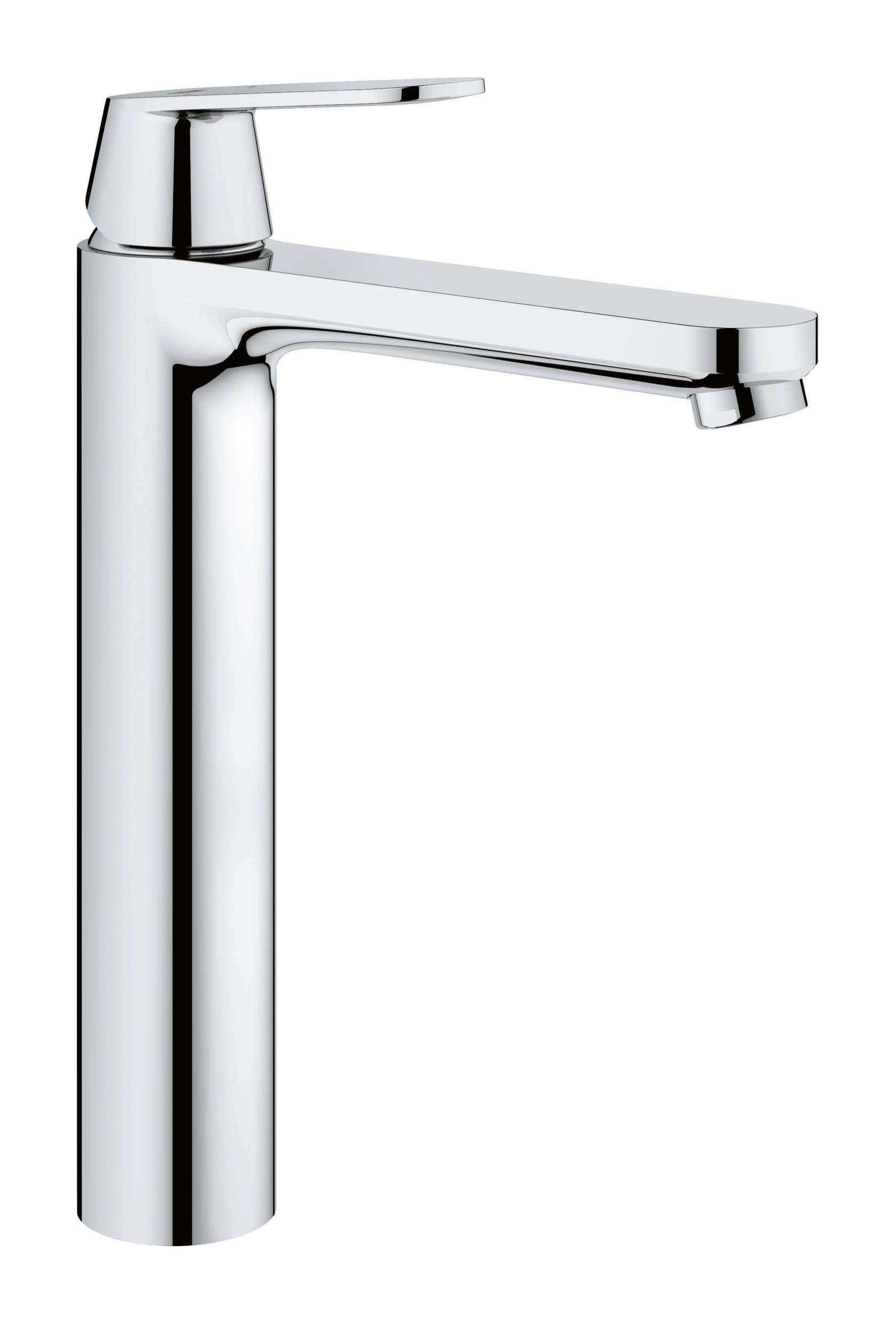 GROHE Eurosmart Cosmopolitan Single-Lever Basin Mixer with Smooth Body an Eco-Friendly Tap in Chrome with an Extra High Spout for Freestanding Basins Easy to Install 23921000