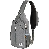 WATERFLY Crossbody Sling Backpack Sling Bag Travel Hiking Chest Bags Daypack (Dark gray)