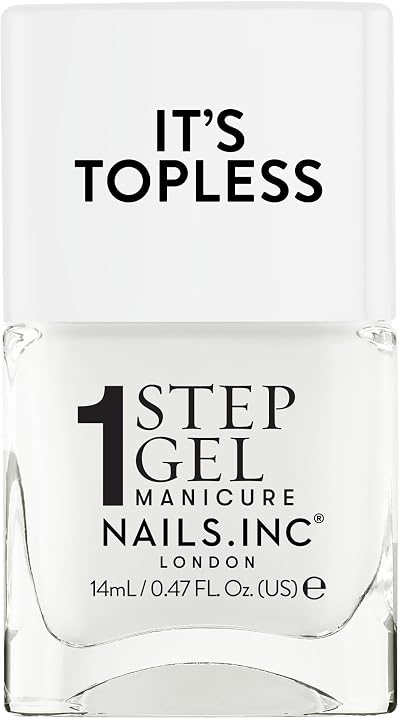 Nails.INC It’s Topless Emma White Glow Gel-Like Nail Polish 8 Day Wear