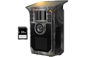 Hrivcam Trail Camera 4K 64MP Solar Game Camera with 5000mAh Forever Power, 64GB Memory Card and Ip67 Waterproof Angle Night Vision for Wildlife Deer Outdoor Trail Cam, Monitoring Trail Cameras