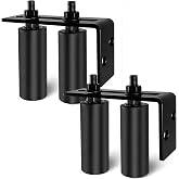 2 Pack 4" Universal Gate Roller Guide,Nylon Slide Gate Guide Rollers with Black L Bracket, Gate Hardware Roller Kit for Sliding/Rolling Gates/Barn Door Guide -2 Kit（Black）