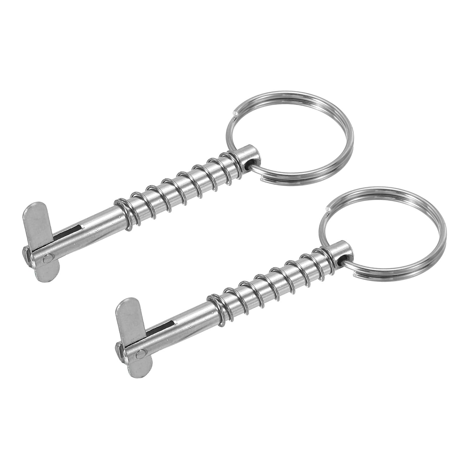 PATIKIL 316 Stainless Steel Quick Release Pin 2 Pack Bimini Top Pin Usable Length 1.6", Total Length 2", Dia 0.2" Boat Marine Hardware with Drop Cam & Spring for Deck Boat Bimini Top
