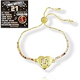 LEMEDE Gold Heart Bracelet - Personalized Initial Bracelet with Gift Card & Anti-Tarnish Case, Birthdays Gifts for her