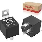 Weasch 2 Pack JD1912 Car Relay, 12V 40A 4-Pin SPST, Automotive Relay | Premium AgSnO2 Contacts For 12V Custom Wiring, LED Bars, Pumps. Heavy-Duty Switch For ATVs, RVs, Marine Boats, Trucks