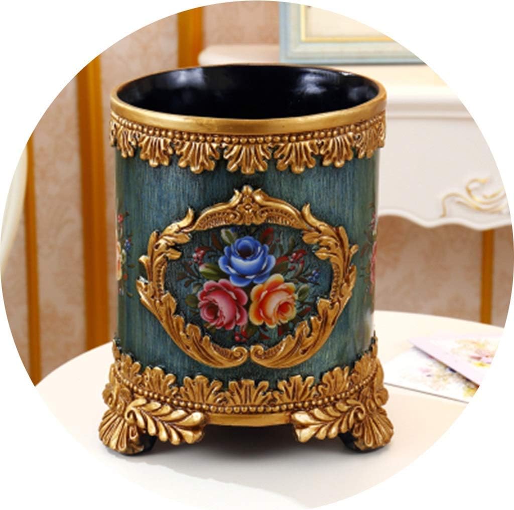 Bote de Basura Canasta de Papel de jardín Redonda Retro Sala de Estar