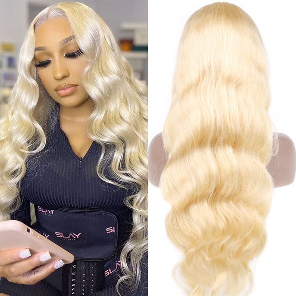 Blonde Lace Front Wigs 613 Wig Human Hair 13x4 Lace Unprocessed Brazilian Hair Remy Body Wave Pre Plucked with Hairline Glueless Wig 28 inch