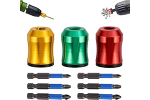3pcs Strong Magnetic Screw Ring with 6pcs Drill Bits, Removable Screwdriver Head Magnetic Ring for Hex Screwdrivers & Power D