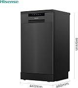 Hisense HS523E15BUK Slimline Free Standing Dishwasher Black 10 Place 30 Minute view 2