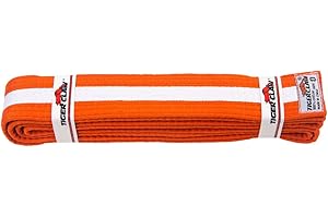 Tiger Claw 100% Cotton Martial Arts Ranking Belt - 8 Solid Colors with White Stripe