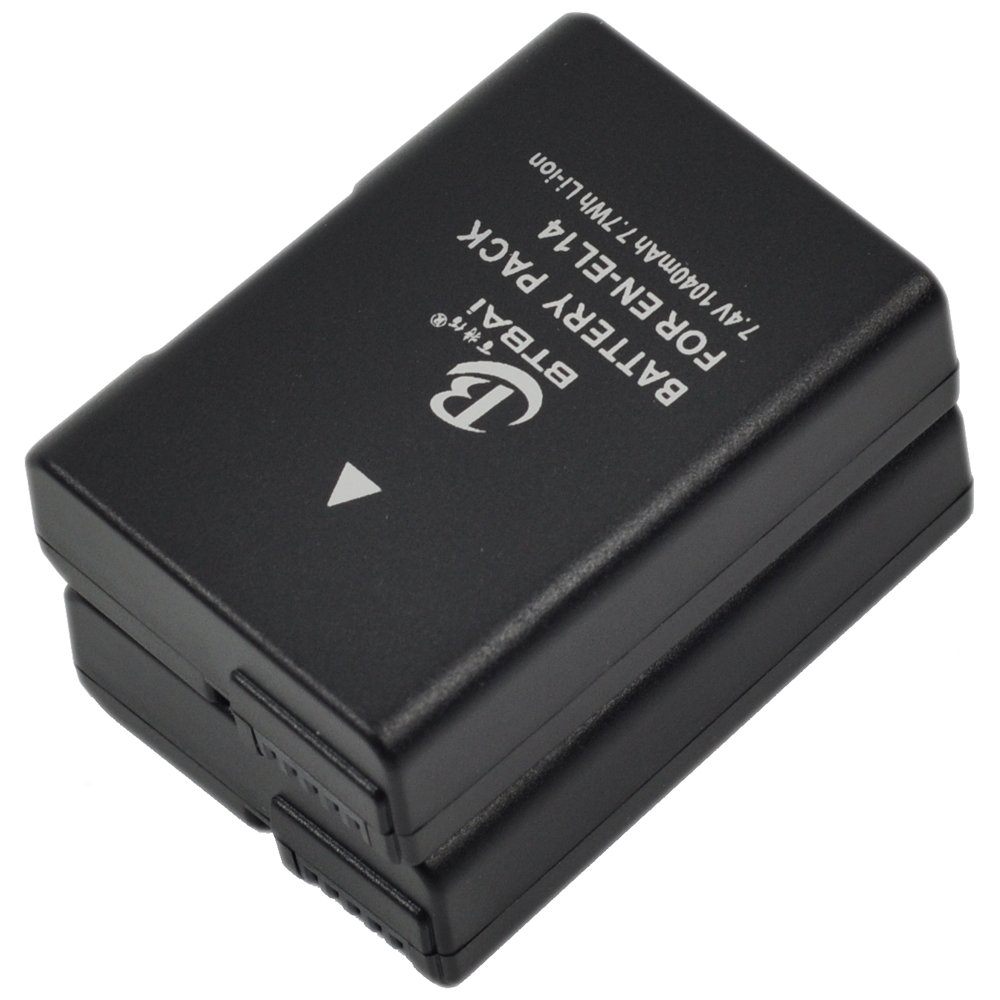 BTBAI 2x D3500 Camera Battery for EN-EL14 EL14a EL14e D3100 D3200 D3300 D3400 D3500 D5100 D5200 D5300 D5400 D5500 D5600 Digital DSLR Rechargeable k1a