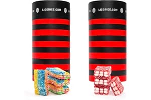 GOAT FOODS Licorice.com | Sweet & Sour Licorice Petite Bricks | Soft & Chewy Licorice | Rainbow & Strawberry | Blend of Fruity Undertones & Twirls of Tang | Pack of 2