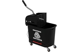 HOMCOM 21-Quart/5 Gallon Compact Mop Bucket with Wringer on Wheels for Floor Cleaning, Separate Dirty and Clean Water, for Ho