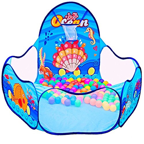 Kids Ball Pit Playpen,Cartoon Ocean Theme Design by Yitee,Ba