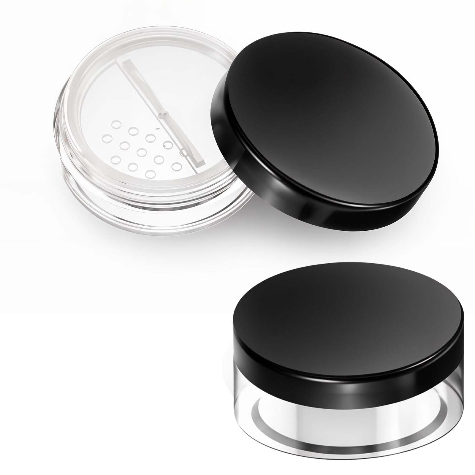 Photo 1 of ****SIMILAR ITEM***** Loose Powder Travel Containers, Refillable Loose Powder Containers, DIY Empty Travel Makeup Container with Rotatable Sifter and Leakproof Screw Lid (Black)