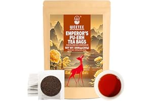 WT WEETEE Emperor's Pu-erh Tea Bags 100 Count, Aged Fermented Yunnan Dark Tea, Mellow & Smooth, Caffeinated