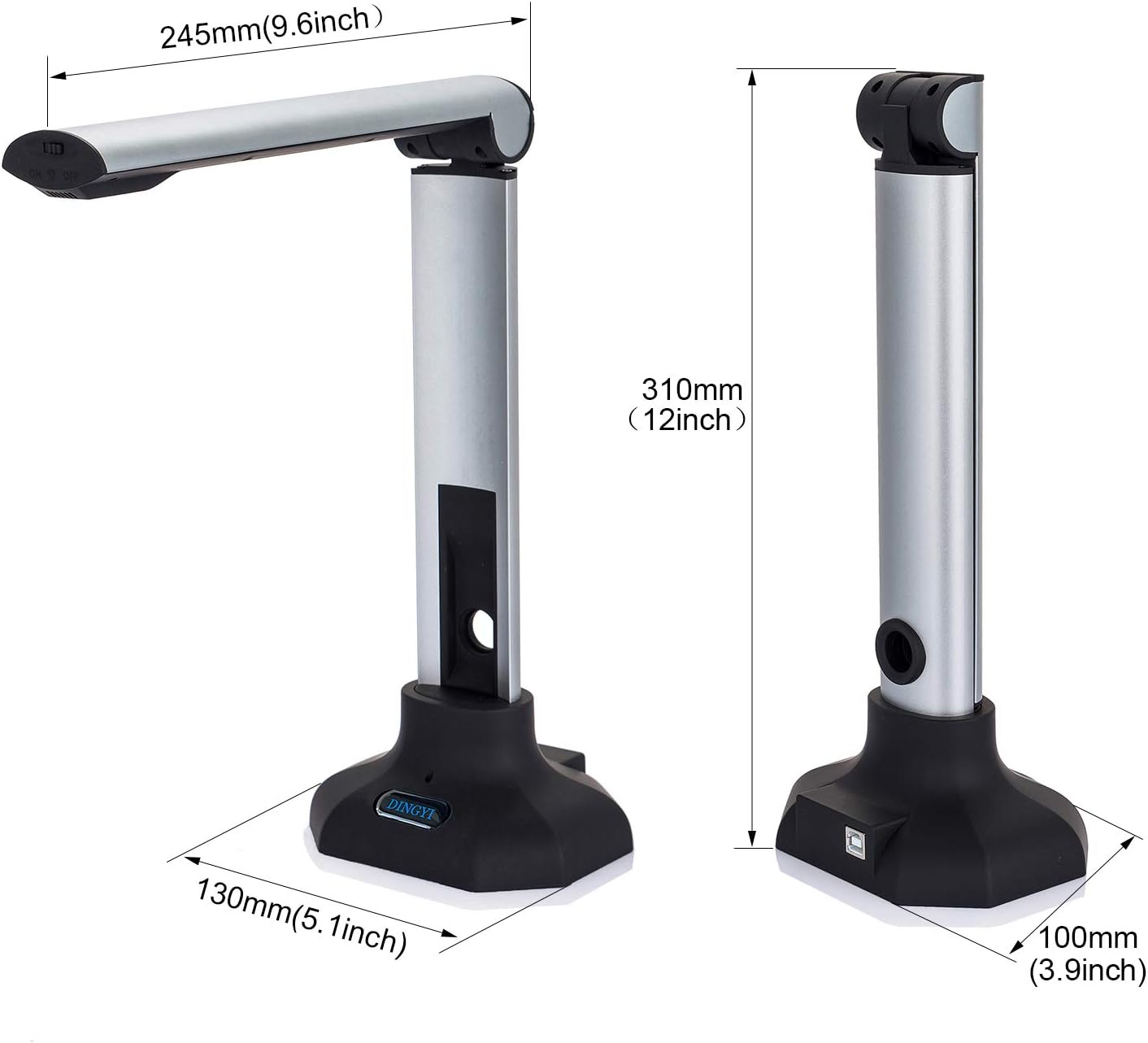 DINGYI Portable 8MP USB Document Camera Scanner with Auto-Focus and LED Supplemental Light. Excellent for Teacher Web Classroom Library and Office Conferencing : Electronics