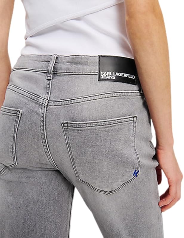 Donna Mid Rise Slim W/Slit Denim Light Grey 2932