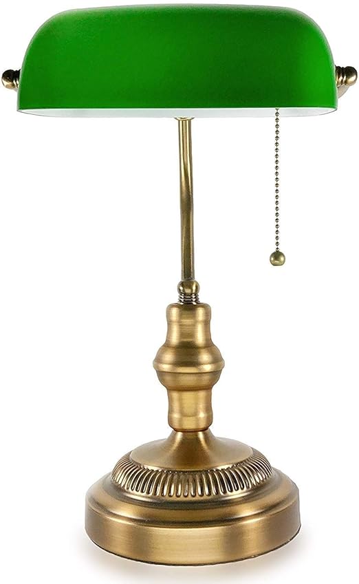 Lampe En Verre Emeraude Lampe De Banquier Traditionnelle Base En Laiton Abat Jour En Verre Vert Emeraude Fait A La Main Lampe De Bureau Vintage Amazon Fr Luminaires Et Eclairage