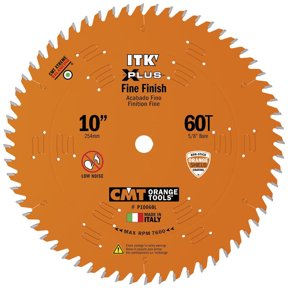 CMT P10060L 5/8" Bore ITK Plus Chipboard & Melamine, 10" x 60 Teeth