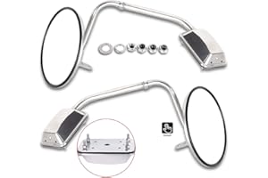 ECCPP Hood Mount Convex Mirrors Compatible With For Freightliner For Kenworth For Peterbilt With Left Right Side Tuck Car Mirrors With Chrome Housing