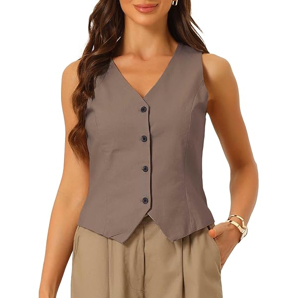 ジャケット・アウター Eaphi linen like belt vest linen like belt vest beige Eaphi