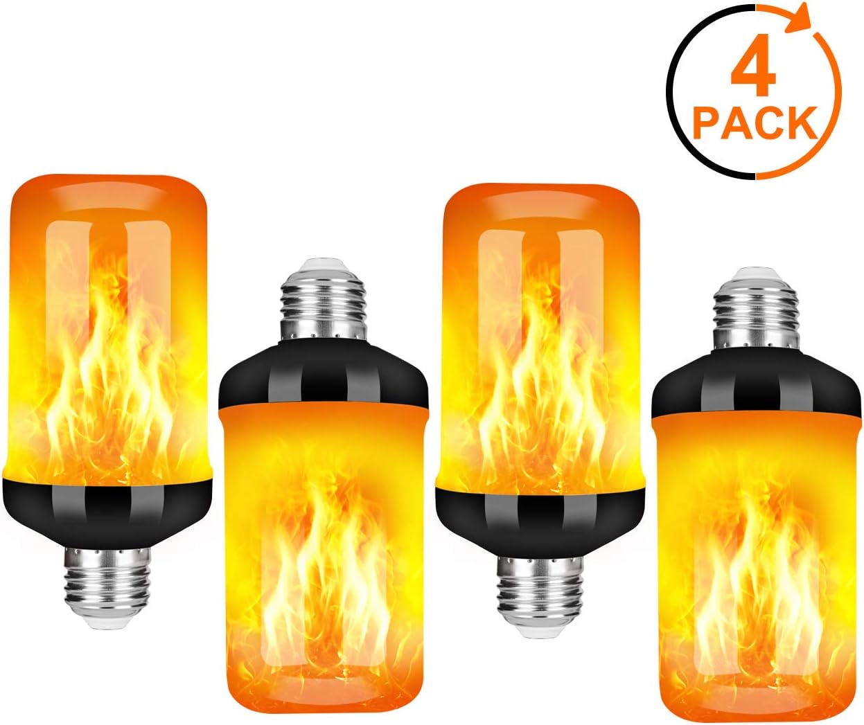 Y STOP LED Flame Effect Fire Light Bulb Upgraded 4 Modes Flickering