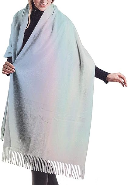 Zengdou Schals Very Beautiful Rainbow Texture Holographic Foil Oversized Cashmere Scarf Shawl Wrap Winter Warm For Women Soft Scarves Amazon De Bekleidung