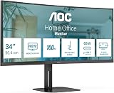 AOC CU34V5C 34 Inch Curved QHD Monitor 100Hz USB-C Docking 65W HDR