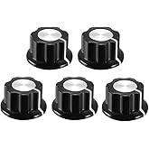 uxcell 5Pcs Speaker Control Knob Power Amplifier Knob Black 19mm Dia Rotary Knobs for 6.4mm Dia. Shaft Potentiometer with Set Screw