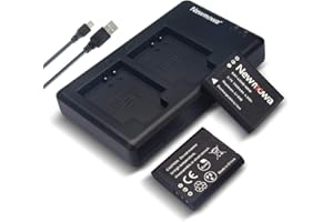 Newmowa Li-90B Battery (2 Pack) and Dual USB Charger Kit for Olympus Li-90B, Li-92B and Olympus SH-1, SH-50 iHS, SH-60, SP-100, Tough TG-1 iHS, TG-2 iHS, TG-3, TG-5, and for Ricoh GR III, WG-6