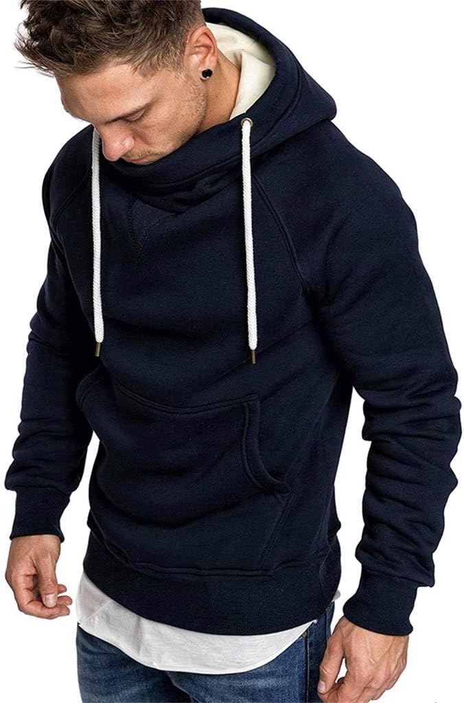 Wtouhe Men's Hoodies,Sale Autumn Winter New Long Sleeve Fashion Casual Personality Solid O-Neck Sweatshirt Top Blouse Tracksuits