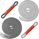 Round Reflective Shoelaces [2 Pairs: 1 Pair White + 1 Pair Black] 5/32” Thick - By Miscly