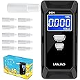 LAMJAD Breathalyzer, Professional Alcohol Tester with Digital LCD Screen, semiconductor sensors and 10 mouthpieces, Police-Specific Alcohol Meters for Personal and Professional use (D800)