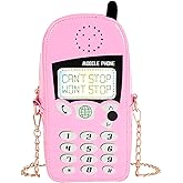 KUANG! Women Cute Digital Mobile Phone Shaped Shoulder Bag Funny Crossbody Bag Pu Messenger Chain Purse for Girls